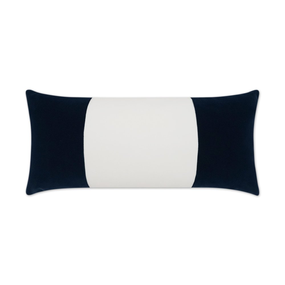 D.V. KAP Home - Outdoor Sundance Band Lumbar Pillow - Navy - OD-406-N-1224 view 1