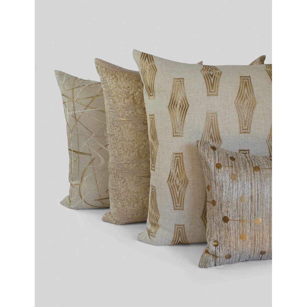 D.V. KAP Home - Scribble Pillow - Gold - 3005-G-2424 view 4