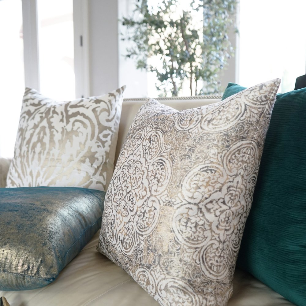 D.V. KAP Home - Stream Pillow - Teal - 3015-T-2424 view 3