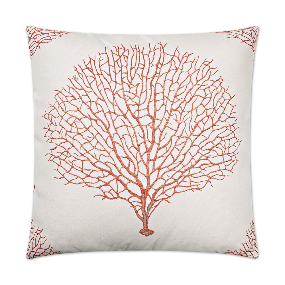 D.V. KAP Home - Taormina Pillow - Coral - 2451-C-2424 view 1