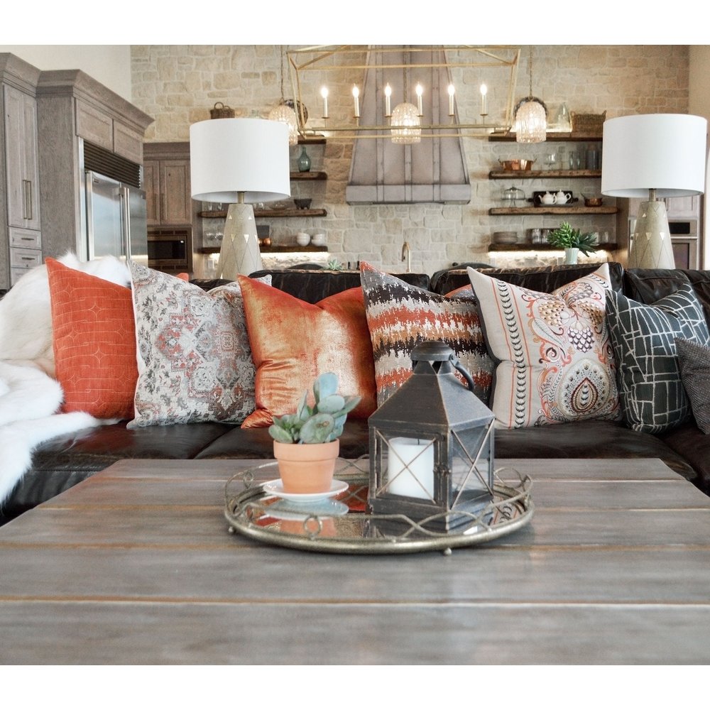 D.V. KAP Home - Unchained Pillow - Tangerine - 3103-TG-2424 view 3
