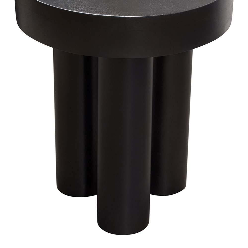 Diamond Sofa - Rune 16in Round End/Accent Table w/ Solid Acacia Wood Top & Iron Leg Base in Black Finish - RUNEETBL veiw 7
