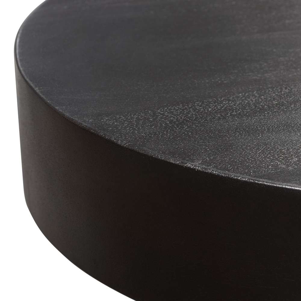Diamond Sofa - Rune 16in Round End/Accent Table w/ Solid Acacia Wood Top & Iron Leg Base in Black Finish - RUNEETBL veiw 8