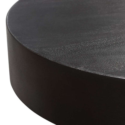 Diamond Sofa - Rune 16in Round End/Accent Table w/ Solid Acacia Wood Top & Iron Leg Base in Black Finish - RUNEETBL veiw 8