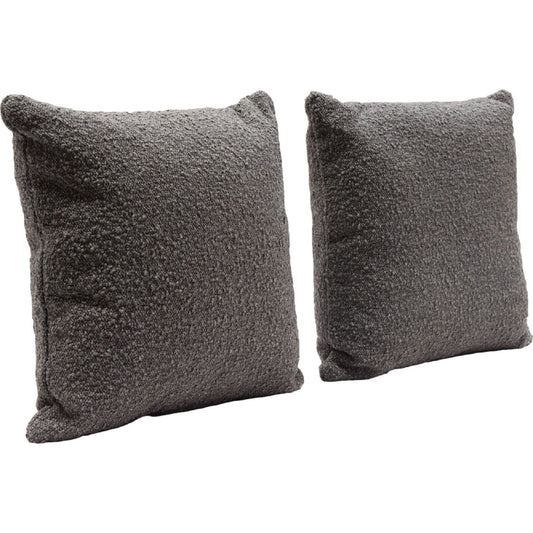 Diamond Sofa - 16in Square Accent Pillows in Charcoal Boucle Textured Fabric (Set of 2) - PILLOW16CC2PK_CLOSEOUT view 2