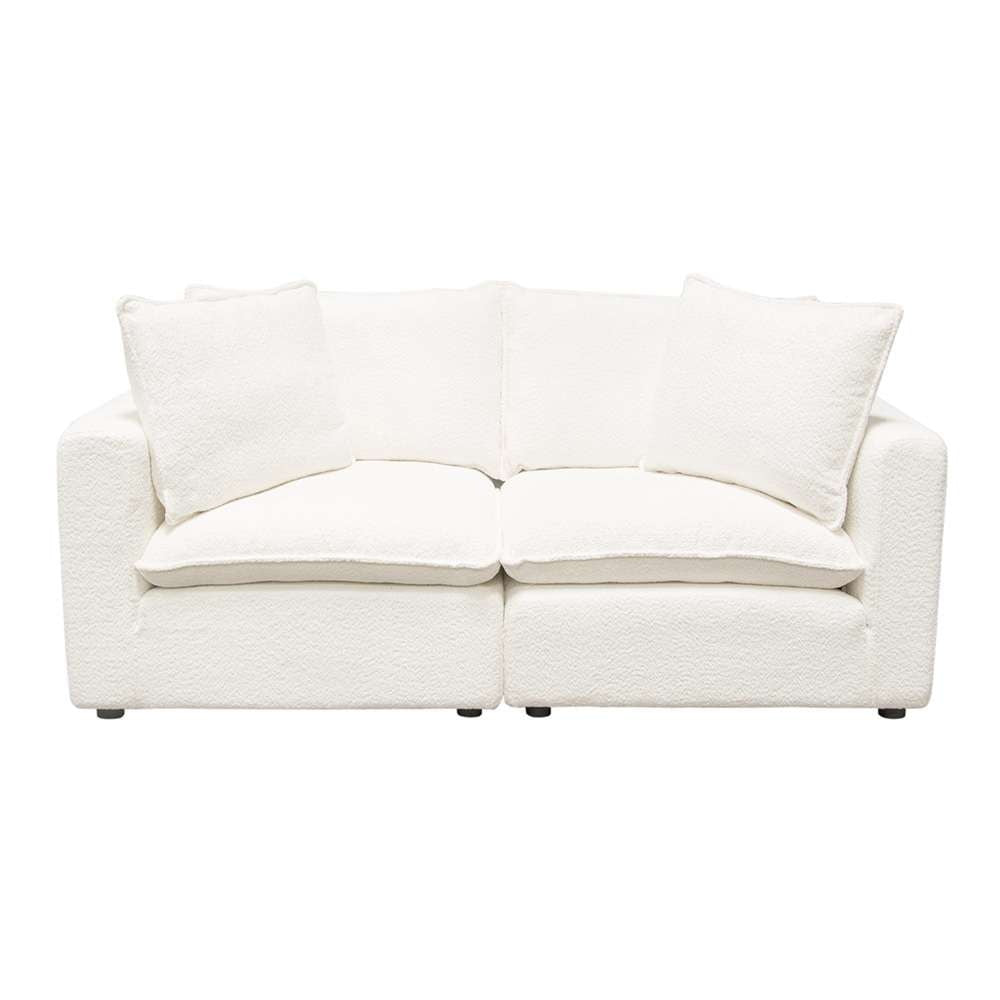 Diamond Sofa - Ivy 2-Piece Modular Sofa in White Faux Shearling w/ Feather Down Seating - IVY2SCWH veiw 1