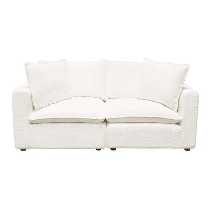 Diamond Sofa - Ivy 2-Piece Modular Sofa in White Faux Shearling w/ Feather Down Seating - IVY2SCWH veiw 1