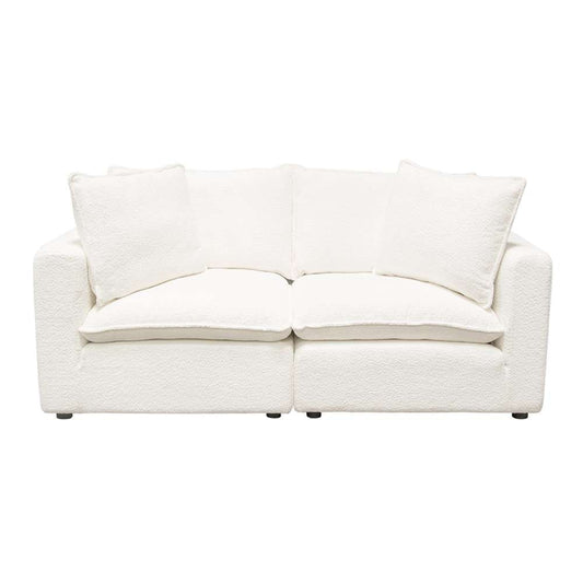 Diamond Sofa - Ivy 2-Piece Modular Sofa in White Faux Shearling w/ Feather Down Seating - IVY2SCWH veiw 1