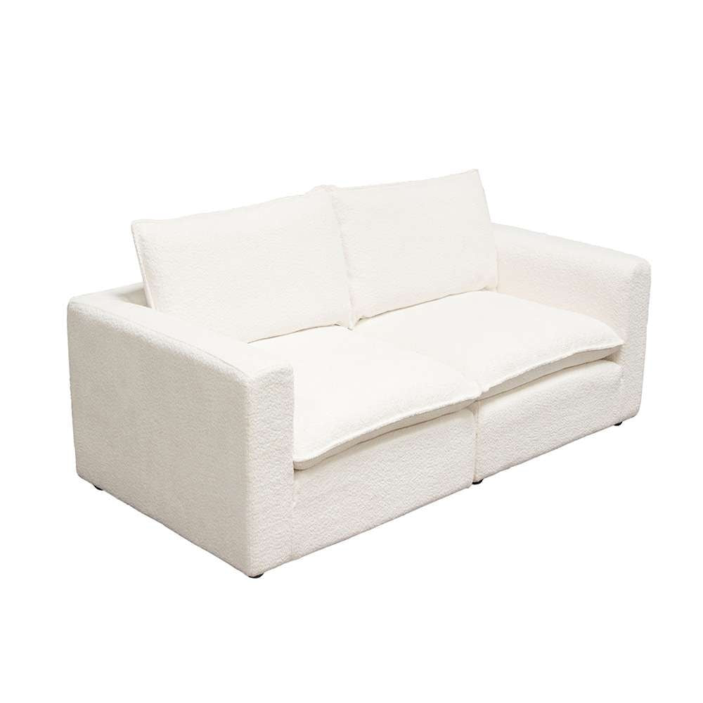 Diamond Sofa - Ivy 2-Piece Modular Sofa in White Faux Shearling w/ Feather Down Seating - IVY2SCWH veiw 4