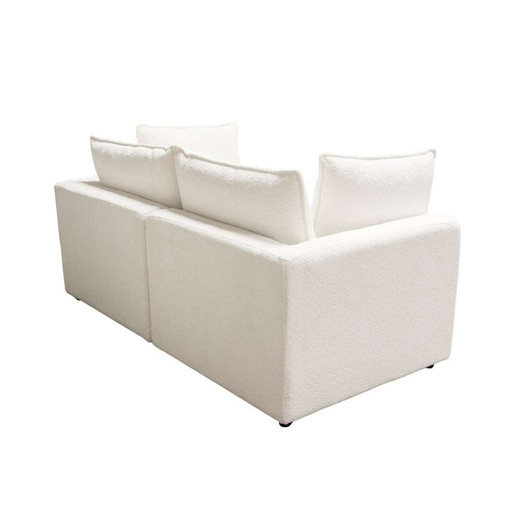Diamond Sofa - Ivy 2-Piece Modular Sofa in White Faux Shearling w/ Feather Down Seating - IVY2SCWH veiw 6