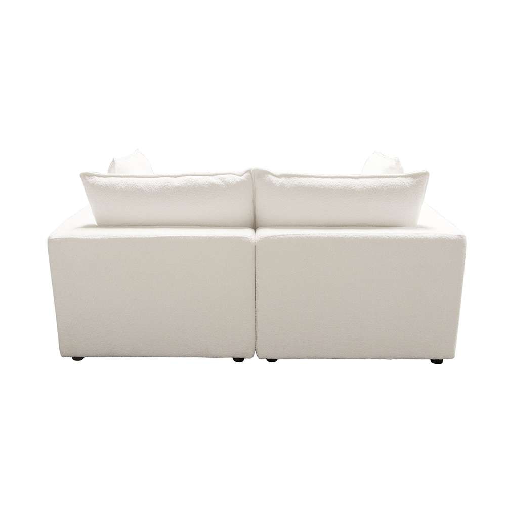 Diamond Sofa - Ivy 2-Piece Modular Sofa in White Faux Shearling w/ Feather Down Seating - IVY2SCWH veiw 7