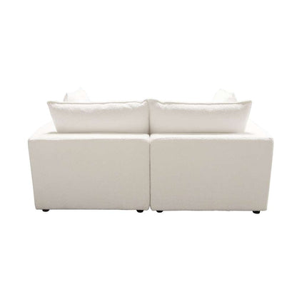 Diamond Sofa - Ivy 2-Piece Modular Sofa in White Faux Shearling w/ Feather Down Seating - IVY2SCWH veiw 7