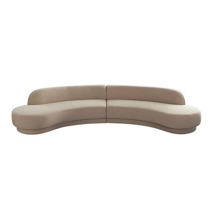 Diamond Sofa - Zelda 2PC Modular Curved Armless Chaise in Light Camel Performance Velvet w/ (2) Accent Pillow Balls - ZELDA2PCLCRCLCA veiw 1