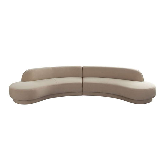 Diamond Sofa - Zelda 2PC Modular Curved Armless Chaise in Light Camel Performance Velvet w/ (2) Accent Pillow Balls - ZELDA2PCLCRCLCA veiw 1
