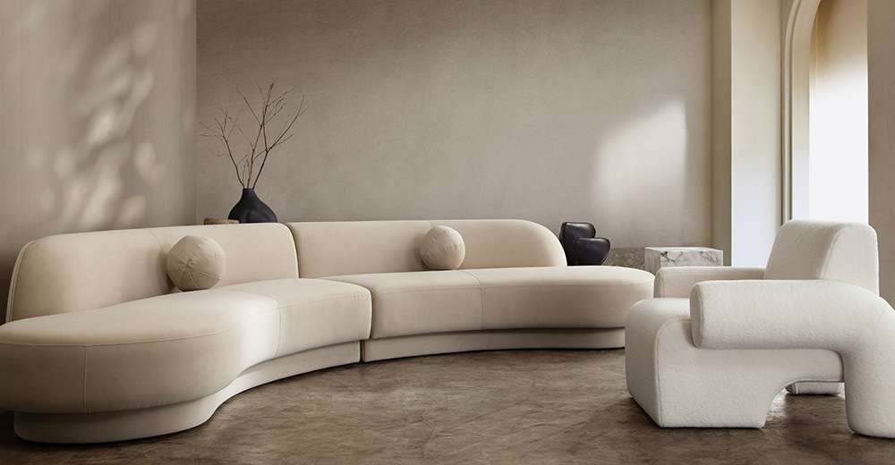 Diamond Sofa - Zelda 2PC Modular Curved Armless Chaise in Light Camel Performance Velvet w/ (2) Accent Pillow Balls - ZELDA2PCLCRCLCA veiw 7