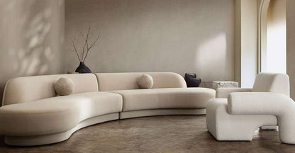 Diamond Sofa - Zelda 2PC Modular Curved Armless Chaise in Light Camel Performance Velvet w/ (2) Accent Pillow Balls - ZELDA2PCLCRCLCA veiw 7