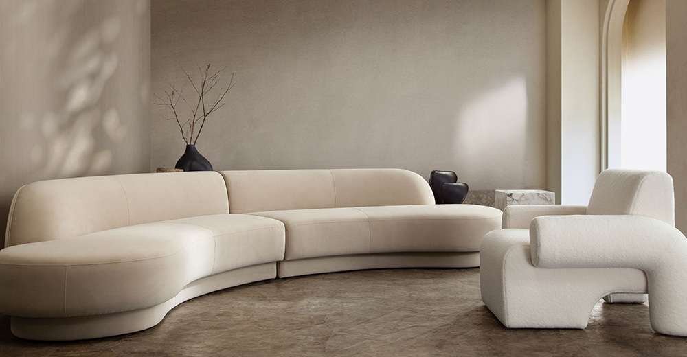 Diamond Sofa - Zelda 2PC Modular Curved Armless Chaise in Light Camel Performance Velvet w/ (2) Accent Pillow Balls - ZELDA2PCLCRCLCA veiw 8