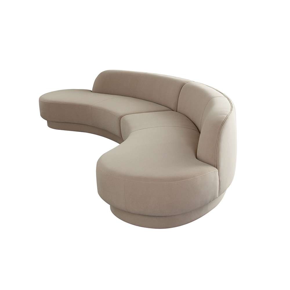 Diamond Sofa - Zelda 2PC Modular Curved Armless Chaise in Light Camel Performance Velvet w/ (2) Accent Pillow Balls - ZELDA2PCLCRCLCA veiw 12