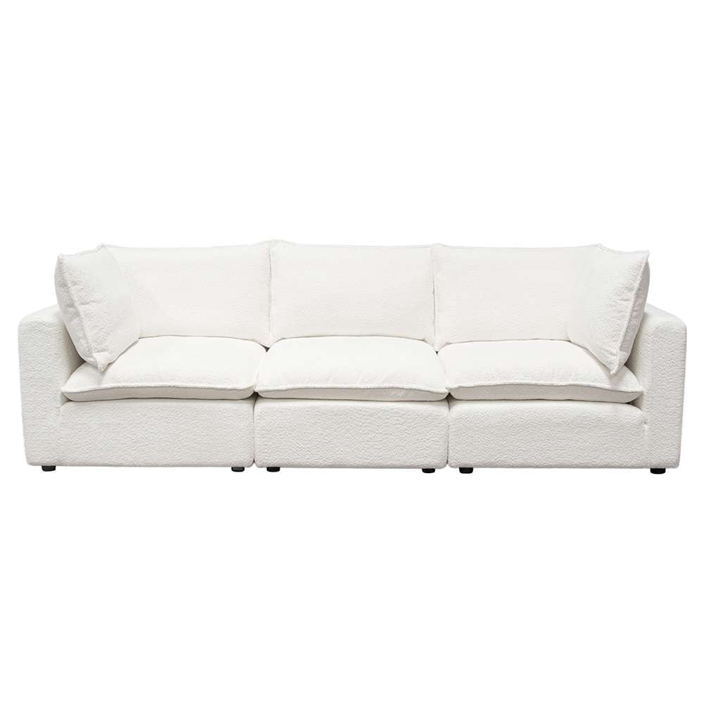 Diamond Sofa - Ivy 3-Piece Modular Sofa in White Faux Shearling w/ Feather Down Seating - IVY2SC1ACWH veiw 1