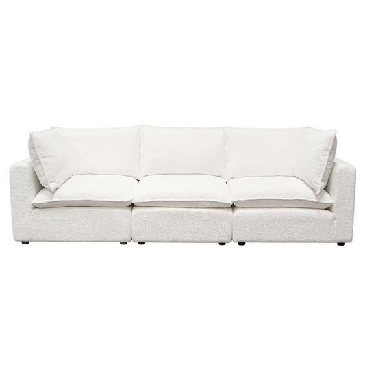 Diamond Sofa - Ivy 3-Piece Modular Sofa in White Faux Shearling w/ Feather Down Seating - IVY2SC1ACWH veiw 1