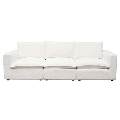 Diamond Sofa - Ivy 3-Piece Modular Sofa in White Faux Shearling w/ Feather Down Seating - IVY2SC1ACWH veiw 2