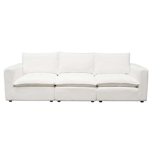 Diamond Sofa - Ivy 3-Piece Modular Sofa in White Faux Shearling w/ Feather Down Seating - IVY2SC1ACWH veiw 2