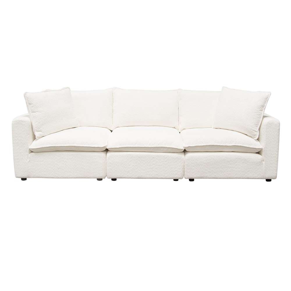 Diamond Sofa - Ivy 3-Piece Modular Sofa in White Faux Shearling w/ Feather Down Seating - IVY2SC1ACWH veiw 6