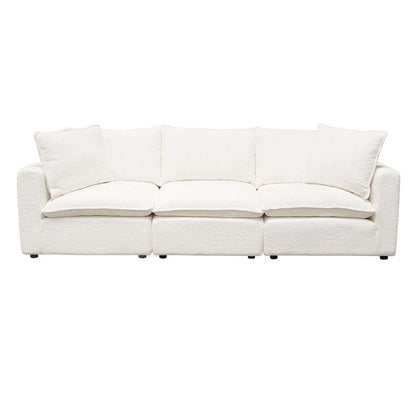 Diamond Sofa - Ivy 3-Piece Modular Sofa in White Faux Shearling w/ Feather Down Seating - IVY2SC1ACWH veiw 6