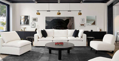 Diamond Sofa - Ivy 3-Piece Modular Sofa in White Faux Shearling w/ Feather Down Seating - IVY2SC1ACWH veiw 7