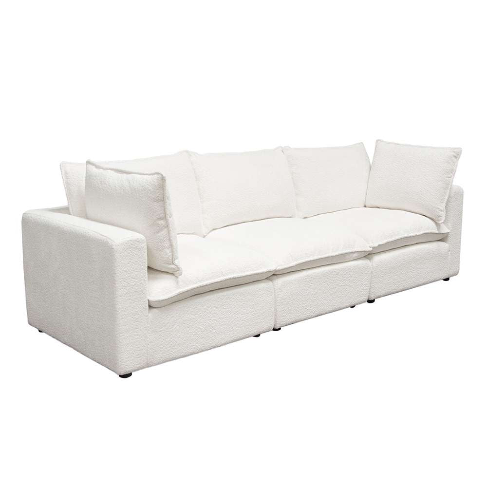 Diamond Sofa - Ivy 3-Piece Modular Sofa in White Faux Shearling w/ Feather Down Seating - IVY2SC1ACWH veiw 8