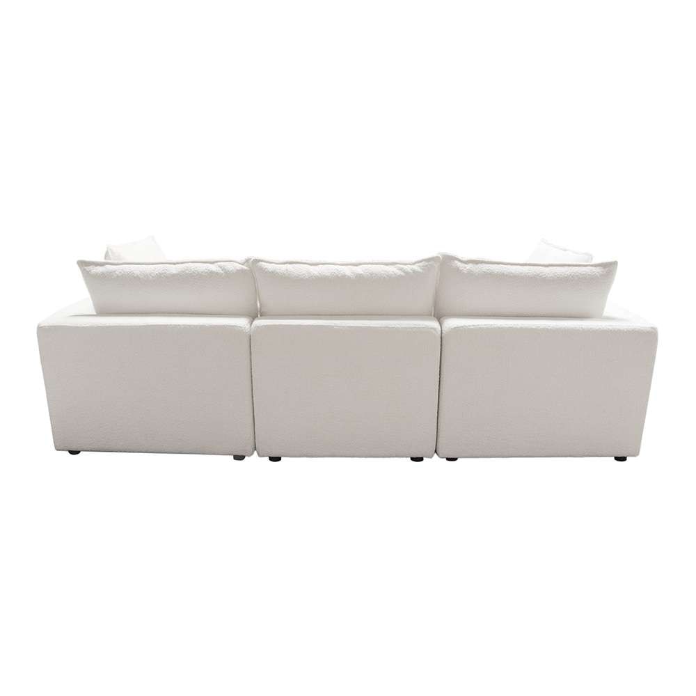 Diamond Sofa - Ivy 3-Piece Modular Sofa in White Faux Shearling w/ Feather Down Seating - IVY2SC1ACWH veiw 10