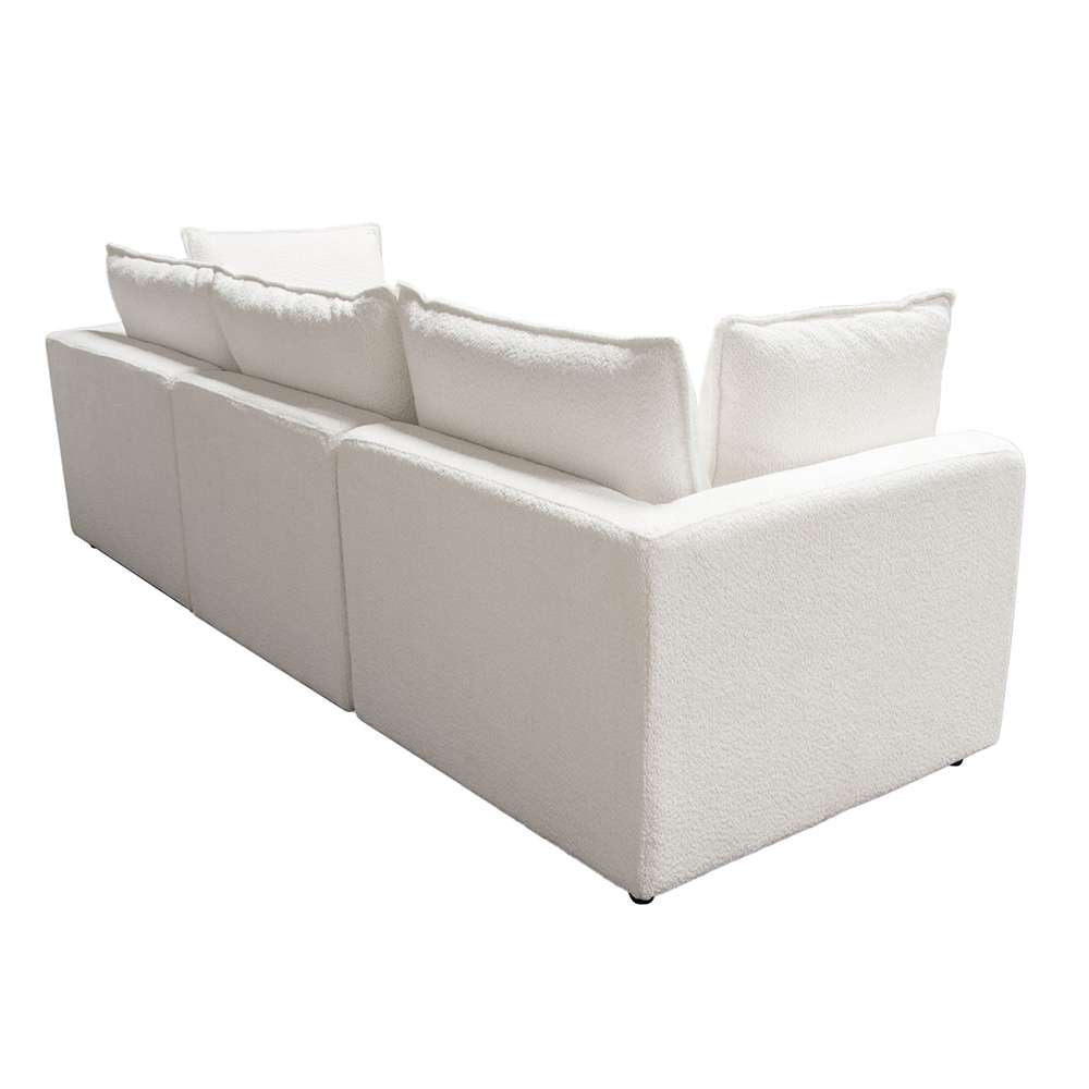 Diamond Sofa - Ivy 3-Piece Modular Sofa in White Faux Shearling w/ Feather Down Seating - IVY2SC1ACWH veiw 11