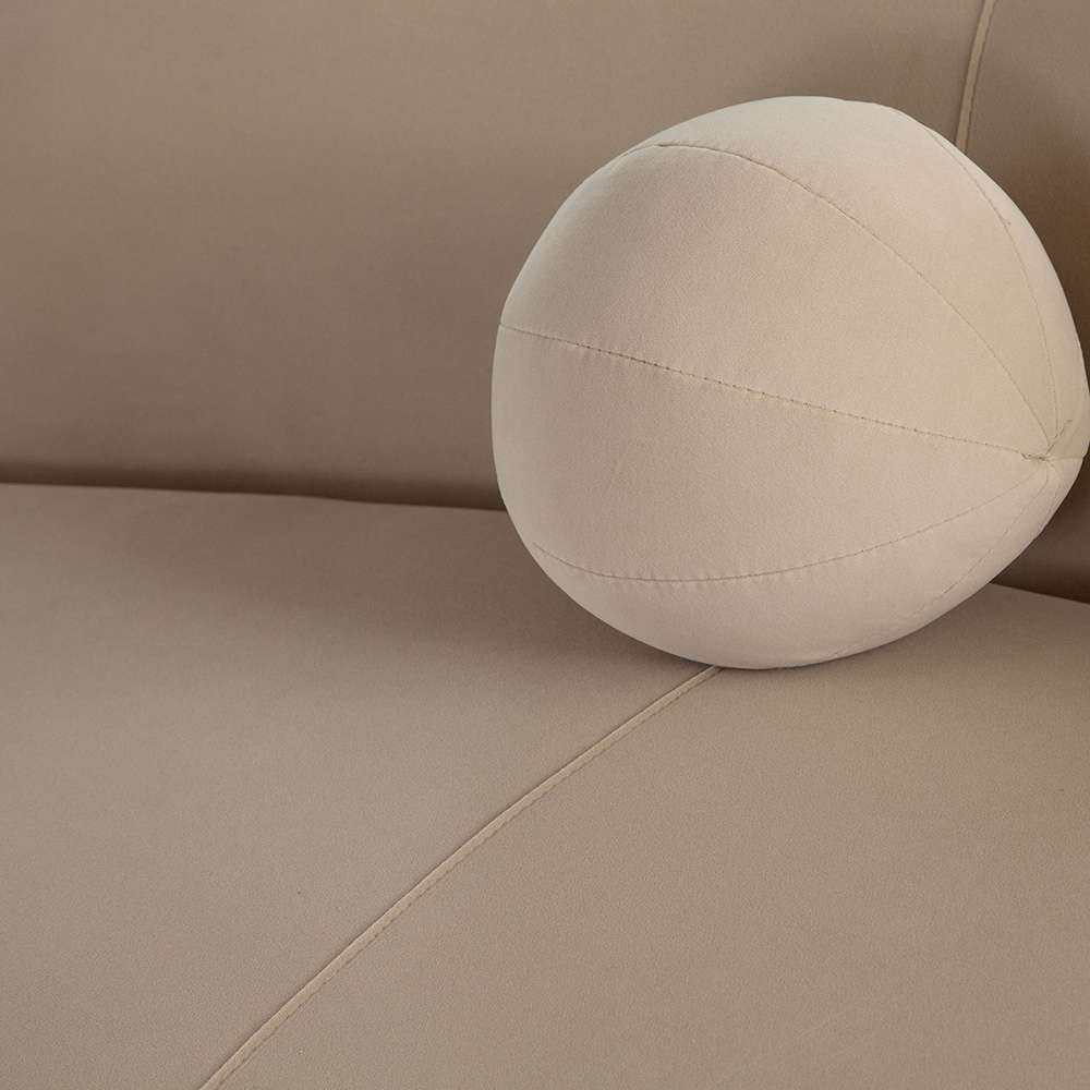 Diamond Sofa - Zelda 3PC Modular Curved Armless Sofa & (2) Chaise in Light Camel Performance Velvet w/ (3) Accent Pillow Balls - ZELDA3PCLCASRCLCA veiw 6