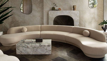 Diamond Sofa - Zelda 3PC Modular Curved Armless Sofa & (2) Chaise in Light Camel Performance Velvet w/ (3) Accent Pillow Balls - ZELDA3PCLCASRCLCA veiw 10