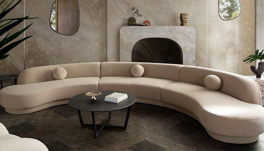 Diamond Sofa - Zelda 3PC Modular Curved Armless Sofa & (2) Chaise in Light Camel Performance Velvet w/ (3) Accent Pillow Balls - ZELDA3PCLCASRCLCA veiw 11