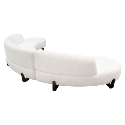 Diamond Sofa - Vesper 3PC Modular Curved Armless Sofa & (2) Chaise in Faux White Shearling w/ Black Wood Leg Base - VESPER3PCASLCRCWH veiw 6