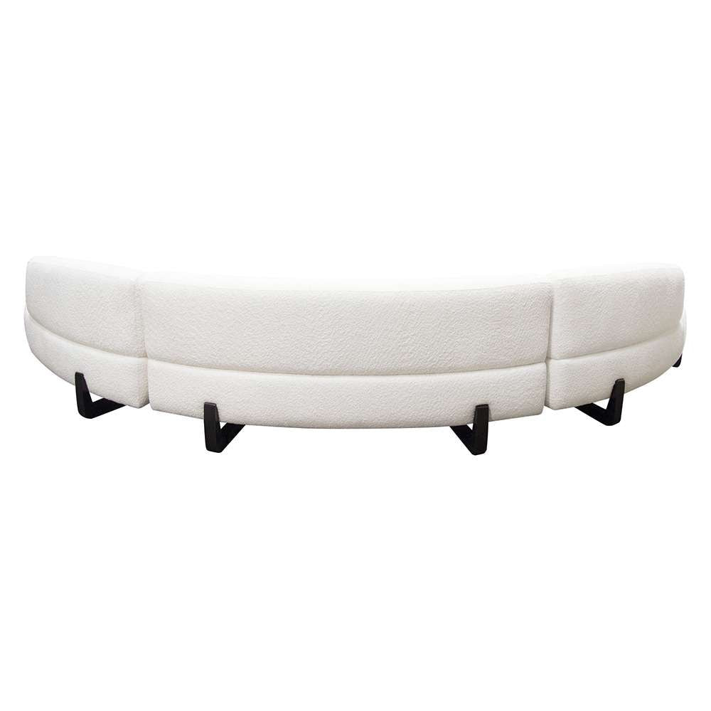 Diamond Sofa - Vesper 3PC Modular Curved Armless Sofa & (2) Chaise in Faux White Shearling w/ Black Wood Leg Base - VESPER3PCASLCRCWH veiw 7