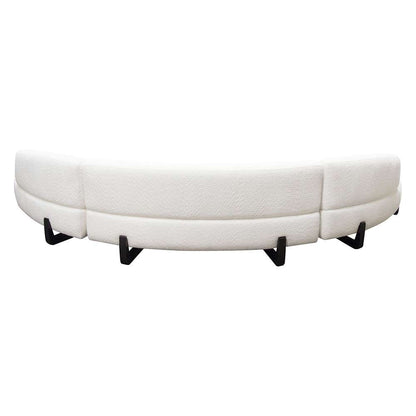 Diamond Sofa - Vesper 3PC Modular Curved Armless Sofa & (2) Chaise in Faux White Shearling w/ Black Wood Leg Base - VESPER3PCASLCRCWH veiw 7