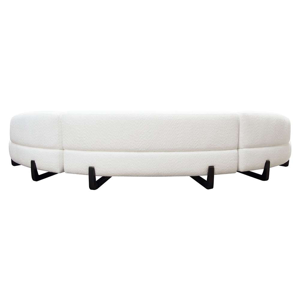 Diamond Sofa - Vesper 3PC Modular Curved Armless Sofa & (2) Chaise in Faux White Shearling w/ Black Wood Leg Base - VESPER3PCASLCRCWH veiw 9