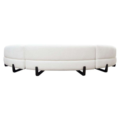 Diamond Sofa - Vesper 3PC Modular Curved Armless Sofa & (2) Chaise in Faux White Shearling w/ Black Wood Leg Base - VESPER3PCASLCRCWH veiw 9