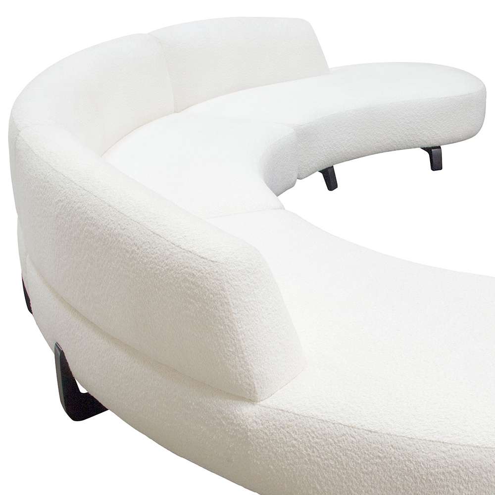 Diamond Sofa - Vesper 3PC Modular Curved Armless Sofa & (2) Chaise in Faux White Shearling w/ Black Wood Leg Base - VESPER3PCASLCRCWH veiw 10