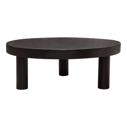 Diamond Sofa - Rune 42in Round Cocktail Table w/ Solid Acacia Wood Top & Iron Leg Base in Black Finish - RUNECTBL veiw 8