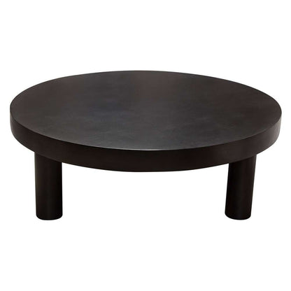 Diamond Sofa - Rune 42in Round Cocktail Table w/ Solid Acacia Wood Top & Iron Leg Base in Black Finish - RUNECTBL veiw 9