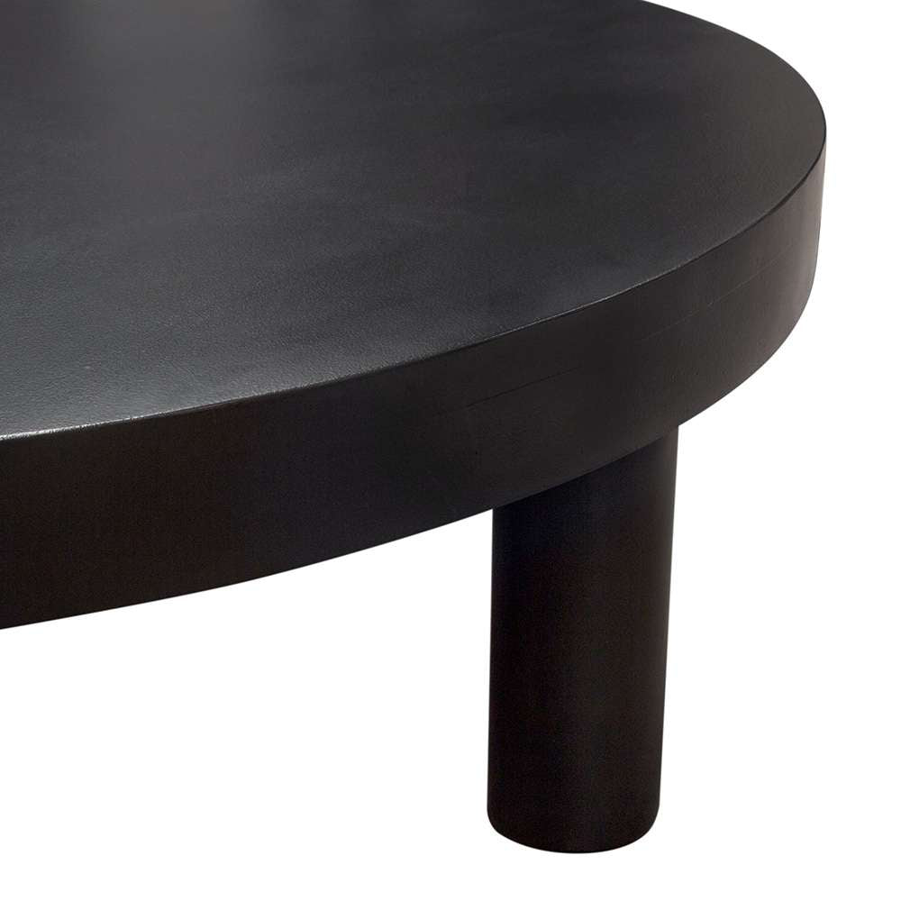 Diamond Sofa - Rune 42in Round Cocktail Table w/ Solid Acacia Wood Top & Iron Leg Base in Black Finish - RUNECTBL veiw 10