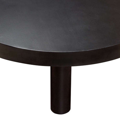 Diamond Sofa - Rune 42in Round Cocktail Table w/ Solid Acacia Wood Top & Iron Leg Base in Black Finish - RUNECTBL veiw 11