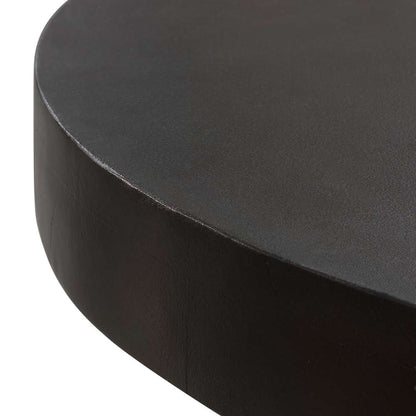 Diamond Sofa - Rune 42in Round Cocktail Table w/ Solid Acacia Wood Top & Iron Leg Base in Black Finish - RUNECTBL veiw 12