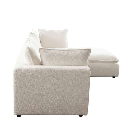 Diamond Sofa - Ivy 4-Piece Reversible Modular Chaise Sectional in White Faux Shearling w/ Feather Down Seating - IVY2SC1AC1OTWH veiw 8