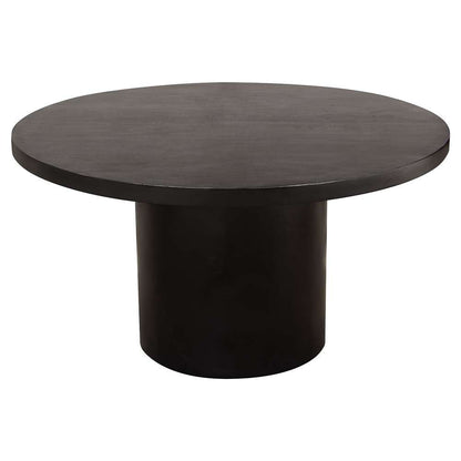 Diamond Sofa - Rune 54in Round Dining Table w/ Solid Acacia Wood Top & Iron Pedestal Base in Black Finish - RUNEDTBL veiw 3