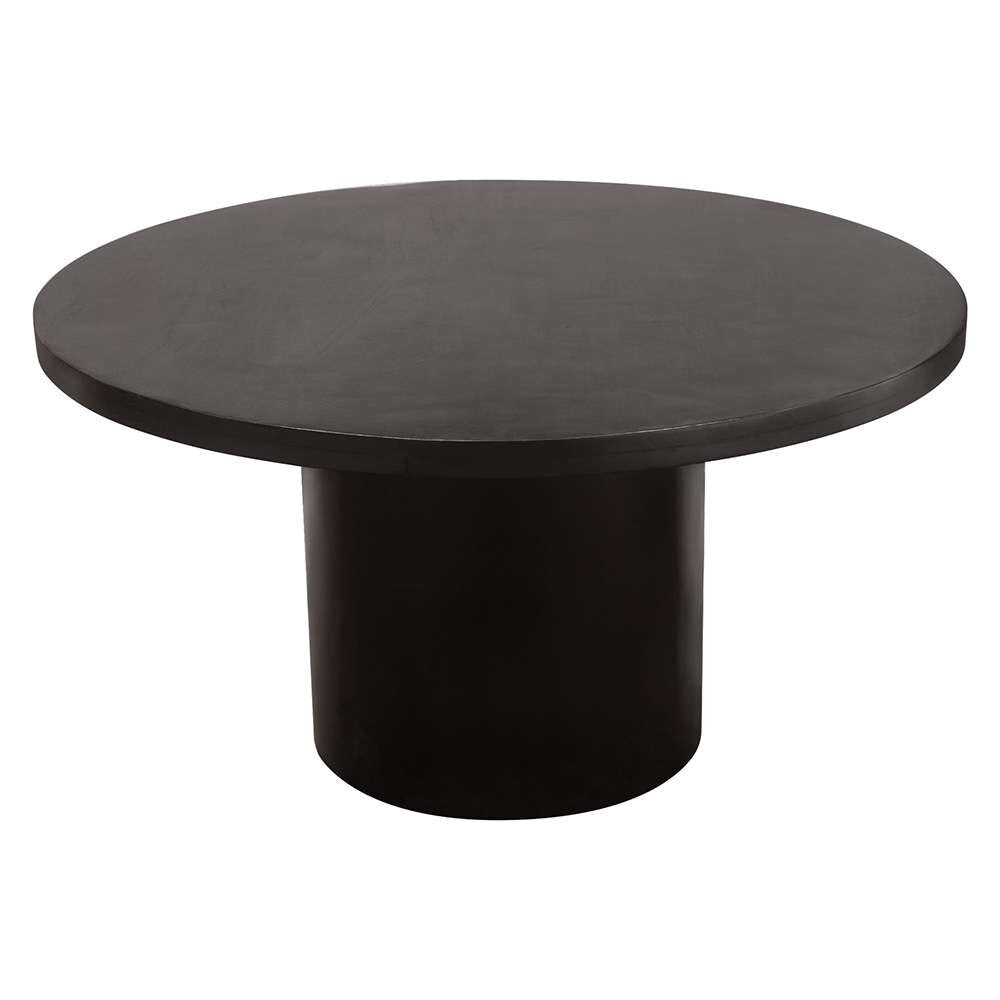 Diamond Sofa - Rune 54in Round Dining Table w/ Solid Acacia Wood Top & Iron Pedestal Base in Black Finish - RUNEDTBL veiw 7