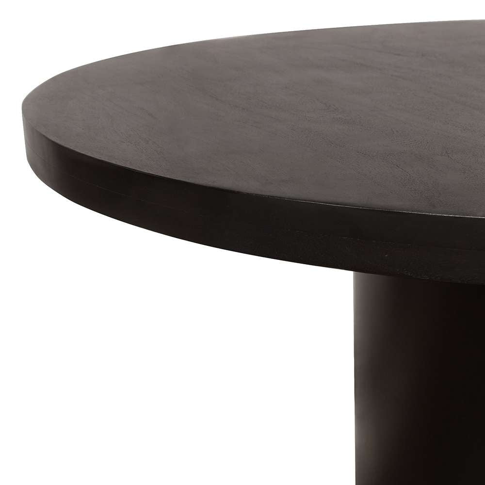 Diamond Sofa - Rune 54in Round Dining Table w/ Solid Acacia Wood Top & Iron Pedestal Base in Black Finish - RUNEDTBL veiw 9